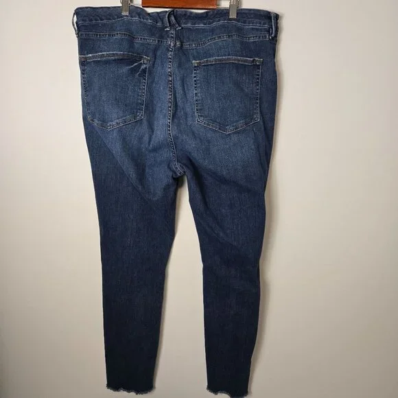 Good American Good Legs Size 24 Plus Raw Hem Skinny Stretchy Blue Jeans - Picture 5 of 14